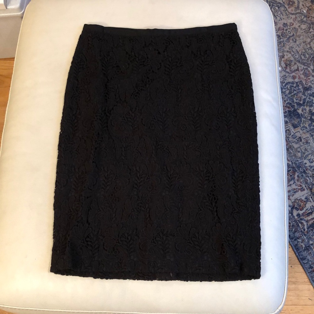 Talbots black lace pencil skirt NWOT